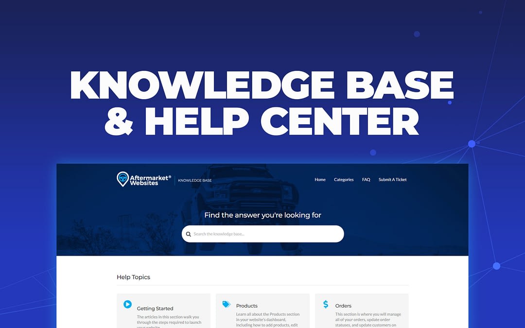 Aftermarket Websites® Launches Knowledge Base